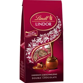 Lindt Schokolade | LINDOR Kugeln Double Chocolate, 100g Beutel, Geschenk | ca. 8 Kugeln, Vollmilch & Dunkle Schokolade, zum Teilen & Verschenken, zartschmelzend, Genussmomente, Schokoladen-Geschenk