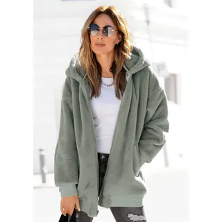 Wendejacke BUFFALO Gr. 42, grün Damen Jacken Übergangsjacken mit großer Kapuze und Taschen, Übergangsjacke, leicht Oversize Bestseller