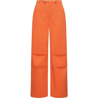 Stoffhose RAGWEAR "Paragata", Damen, Gr. 24, Normalgrößen, orange, Material: 100% Baumwolle, weit lang, Hosen Stoffhose, Stylische Parachute-Hose mit Kordelzügen