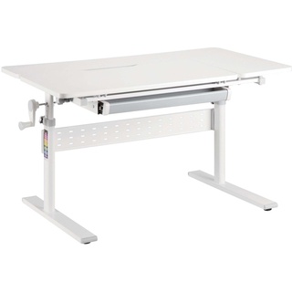 Toboli Kinderschreibtisch verstellbar 100 x 60 cm, mitwachsender Schreibtisch für Kinder neigungs-/höhenverstellbar mit Schublade
