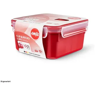 Emsa Frischhaltedose quadratisch rot 1,3 l
