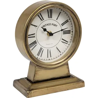 Creative Co-op Dekorative Kaminuhr aus Metall, Gold-Finish