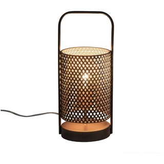 formano Tischleuchte Lampe Rund Metalllampe in Goldschwarz, ohne Leuchtmittel, Dekoleuchte goldfarben|schwarz