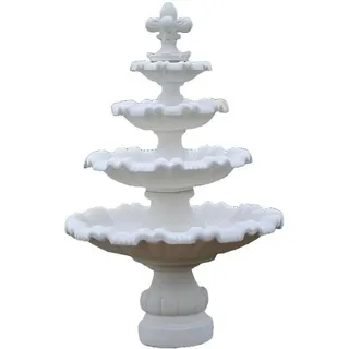 Xlmoebel Gartenbrunnen Zierbrunnen GRECO aus Stein mit sanftem Wasserplätschern, (Artikel GRECO), Hergestellt in Europa weiß