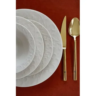 Hermia Concept Geschirr-Set Bahar (24-tlg), 6 Personen, Porzellan, 24 Teile, für 6 Personen weiß