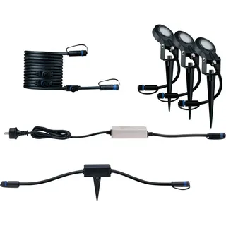 Paulmann Plug & Shine Bundle Outdoor Starterset Aluminium 29,0 cm IP67 grau/schwarz