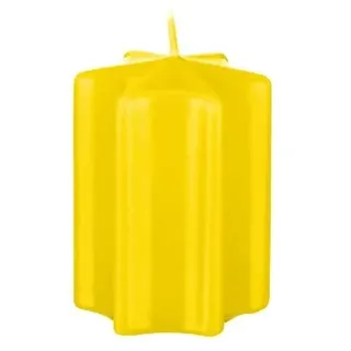 Sternkerzen Citron Gelb 6 x Ø 6 cm, 4 Stück, Adventskerzen, Weihnachtskerzen