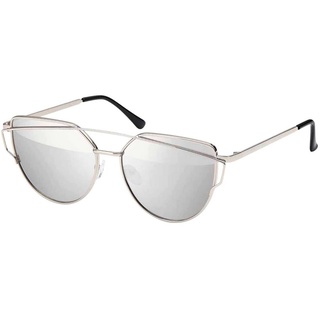 BEZLIT Eyewear Pilotenbrille Rundglas Designer Damen Sonnenbrille (1-St) mit schwarzen, rosa-grün, silber-verspiegelt und silber-hellblau silberfarben