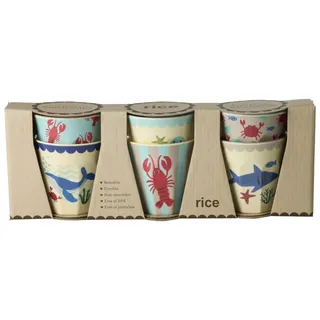 Rice Kleine Melamin Kinder Becher 0,16 l Blau 6
