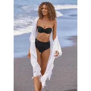 Highwaist-Bikini-Hose SUNSEEKER "Loretta" Gr. 44, N-Gr, schwarz Damen Badehosen Ocean Blue mit Ziergürtel