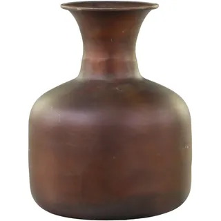 Chic Antique Alte Vase aus Aluminium, Ø16,5 x 20,5 cm, antik Messing