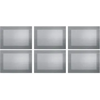 ASA Selection 78088076 Weboptik Tischset, 46 x 33 cm, Polychlorid, Silber/schwarz (6 Stück)