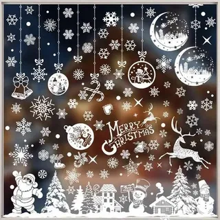 Fensterbilder Weihnachten 462 Stk. PVC wiederverwendbar weiß