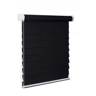 3D Fensterrollo - Neuheit - 100x150 cm schwarz Doppelrollo