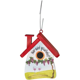 Nistkasten für Vögel Hier wird gezwitschert weiß, Geschenkidee, Vogelhaus zum aufhängen
