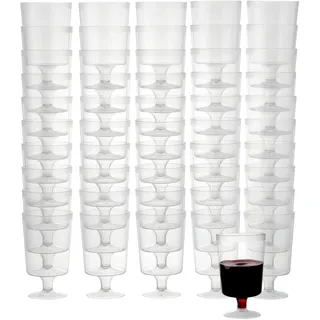 MATANA 100 Premium Weingläser Kunststoff, Plastik Weingläser, 160ml - Mehrweg Cocktailgläser, Weinglas Kunststoff, Weinbecher, Dessertbecher für Hochzeiten, Geburtstage, Partys