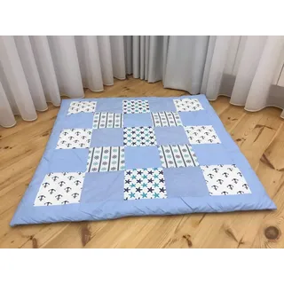 Krabbeldecke Patchwork Decke Spieldecke Babydecke 125x125 cm