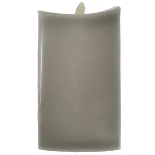 B&S LED-Kerze Echtwachskerze grau 15 x Ø 9 cm mit Flackerflamme und Timer grau