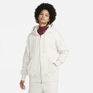 Nike Sportswear Phoenix Oversize-Damen-Hoodie mit durchgehendem Reißverschluss - Braun, L (EU 44-46)