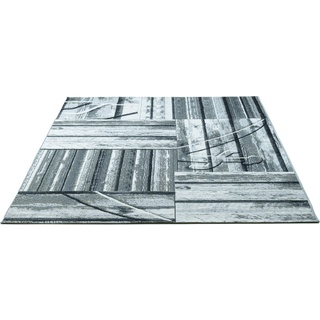 Teppich Rantum Beach SA-023, Sansibar, rechteckig, Höhe: 5 mm, Flachgewebe, modernes Design, Motiv Holzdielen, In- & Outdoor geeignet grau 300 cm x 400 cm x 5 mm