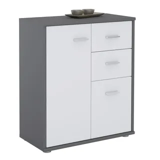 CARO-Möbel Highboard 60 x 70 x 30 cm Grau / Weiß