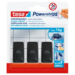 Tesa Garderobenhaken Small Eckig Schwarz