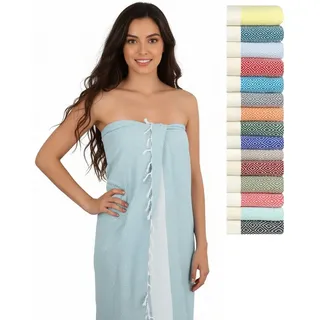 furora HOLIDAY Saunatuch Saunahandtuch Saunatuch Damen + Herren, Hamamtuch groß 100x200 XXL blau