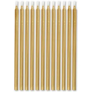 Geburtstagskerzen - 12 cm - Gold - 12er-Packung