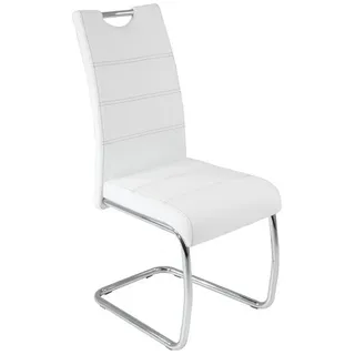 HARPER Esszimmerstuhl Freischwinger HARPER HANDA BHT 43x98x59 cm weiß Polsterstuhl weiß