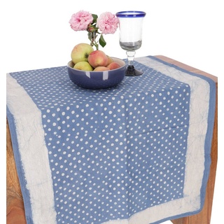 Guru-Shop Tischläufer Tischdecke, Tischläufer Blockdruck, Boho.. blau 120 cm x 50 mm