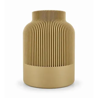 Design Vase Japandi - 16 cm Senfgelb - für Trockenblumen & Schnittblumen | herausnehmbarer wasserdichter Einsatz, modernes skandinavisches Deko Design, Scandi, Pampasgras, Made in Germany, bruchsicher