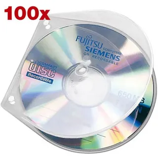 Veloflex CD-/DVD-Hüllen VELOBOX transparent, 100 St.