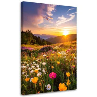 Feeby Leinwandbild, Mehrfarbig, Textil, Landschaft/Berg, Rechteckig, 60x90 cm, Bilder und Zubehör, Wandbilder, Leinwandbilder