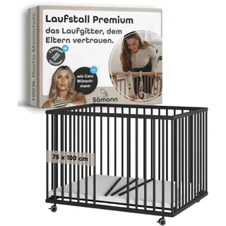 Sämann Laufgitter mit 3 Schlupfsprossen | Black Edition | Premium Kollektion | Gr.: 75x100 cm)