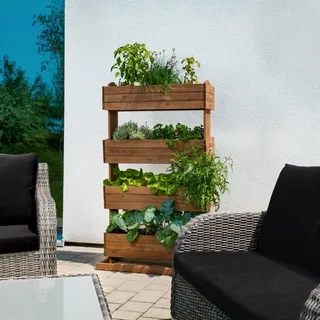 hecht International Hochbeet Cube 4 82 x 50 x 145 cm Braun