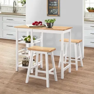 vidaXL Bar Set 3 Stück MDF  Weiß