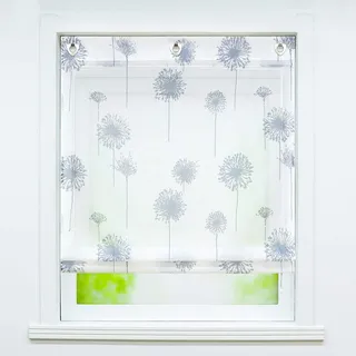 Joyswahl transparentes Ösenrollo mit Pusteblumen Druck »Aleyna« Raffrollo mit Hakenaufhängung, ohne Bohren Schals Fenster Gardine BxH 60x140cm 1 Stück