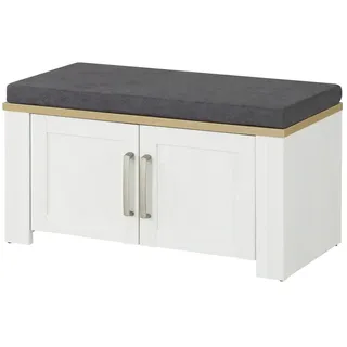 Forte Garderobenbank 86,5 x 45 x 42 cm gepolstert / weiß