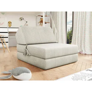 MIRJAN24 Schlafsofa Kevin Cord, mit Schlaffunktion, Bettsessel, Klappmatratze, Faltmatratze beige