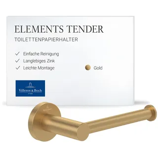 Villeroy & Boch V&B Toilettenpapierhalter Elements Tender 177x54x83mm, ohne Deckel, brushed gold