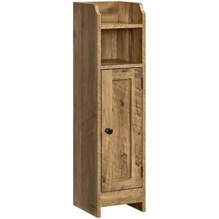 VASAGLE Schmaler Badezimmerschrank mit Tür und Regal, für kleines Bad