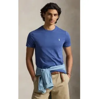 Polo Ralph Lauren für Herren. 710671438427 Marineblaues Custom-Slim-Fit-Strickshirt (XS), Lässig, Baumwolle, Kurzarm