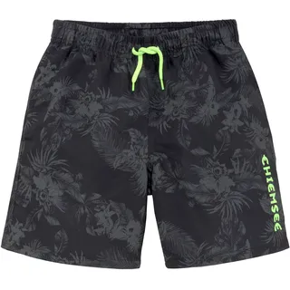 Chiemsee Badeshorts "Esra Kids", Kinder, Gr. 158/164, N-Gr, schwarz (schwarz, bedruckt), Polyester, Badehosen Badehose, mit kontrastfarbenen Logodruck