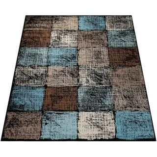 KADIMA DESIGN Kurzflorteppich,, kariert, Braun, 80 x 150 cm