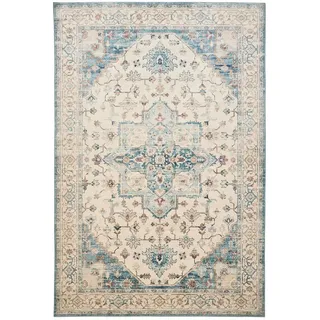 benuta Nest Vintage-Teppich, Mehrfarbig, Blau, Kunststoff, Vintage, Rechteckig, 200x300 cm, Oeko-Tex® Standard 100, für Fußbodenheizung geeignet, in verschiedenen Größen erhältlich, waschbar, pflegeleicht, Teppiche & Böden, Teppiche, Vintage-Teppiche