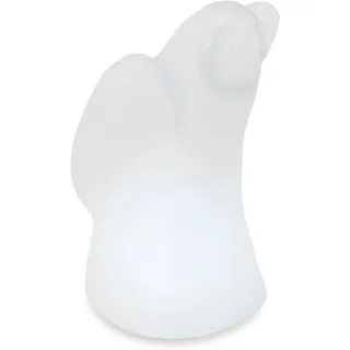 Wagner Life Design Salzkristall-Tischlampe Engel, LED wechselbar, Warmweiß, Handgefertigt aus Salzkristall - jeder Stein ein Unikat, H: ca.13 cm weiß