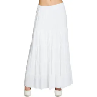 Caspar Faltenrock RO020 langer eleganter Damen Maxi Sommer Rock Maxirock - bodenlang bei ca. 157 cm Körpergröße weiß XSS