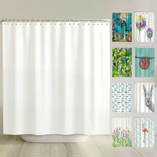arteneur Anti-Schimmel Duschvorhang 240x200 cm Weiss | Textil recycelt, OEKO-TEX 100, 40°C Maschinenwäsche, blickdicht, wasserdicht, beschwerter Saum, mit 16 recycelten Ringen