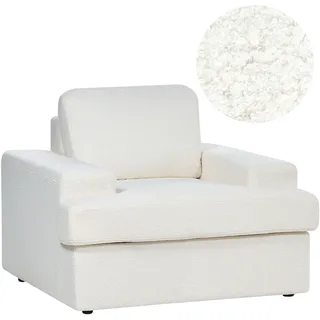 Beliani Sessel ALLA Bouclé 72 x 71 x 70 cm Cremeweiß mit Kissen