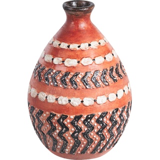 Beliani, Vase, Dekovase Terrakotta braun / schwarz 36 cm KUMU (1 x)